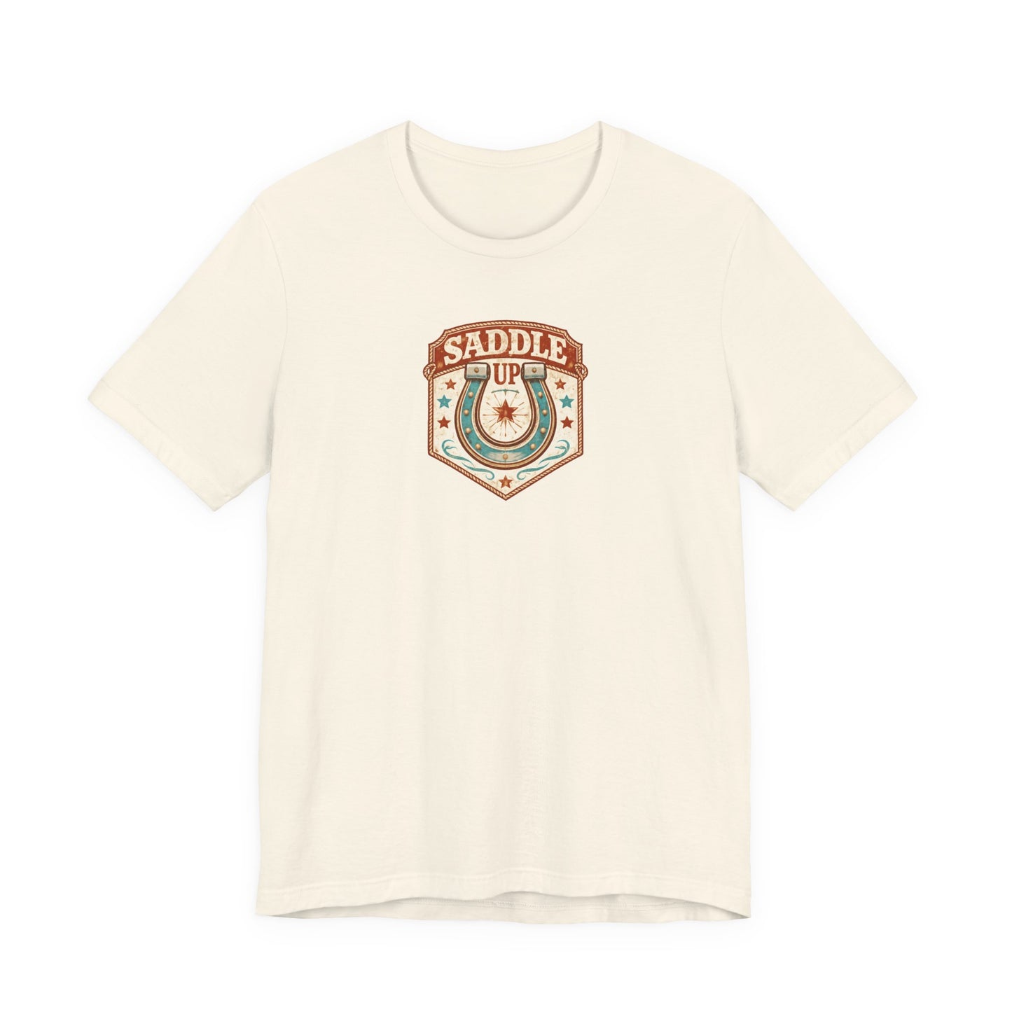 Saddle Up Vintage Western T-Shirt — Horseshoe Rodeo Tee