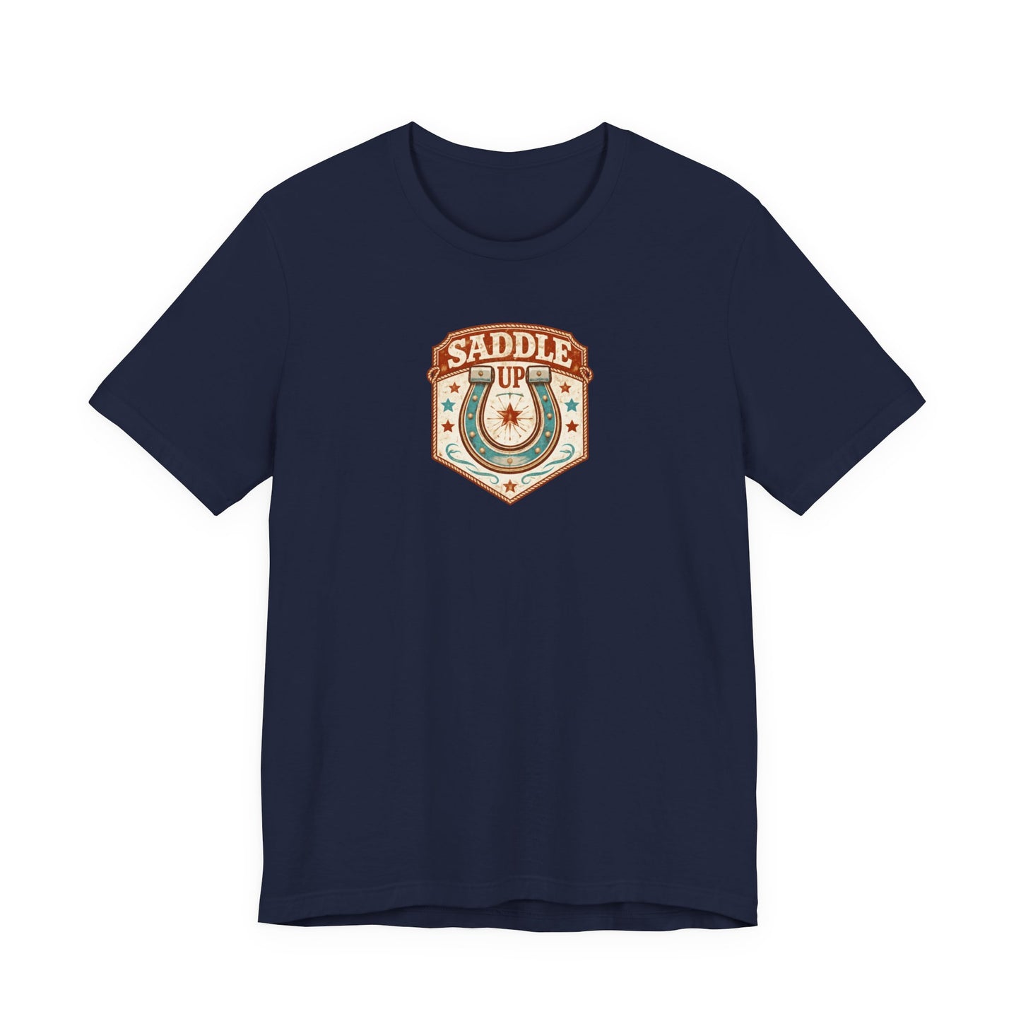 Saddle Up Vintage Western T-Shirt — Horseshoe Rodeo Tee