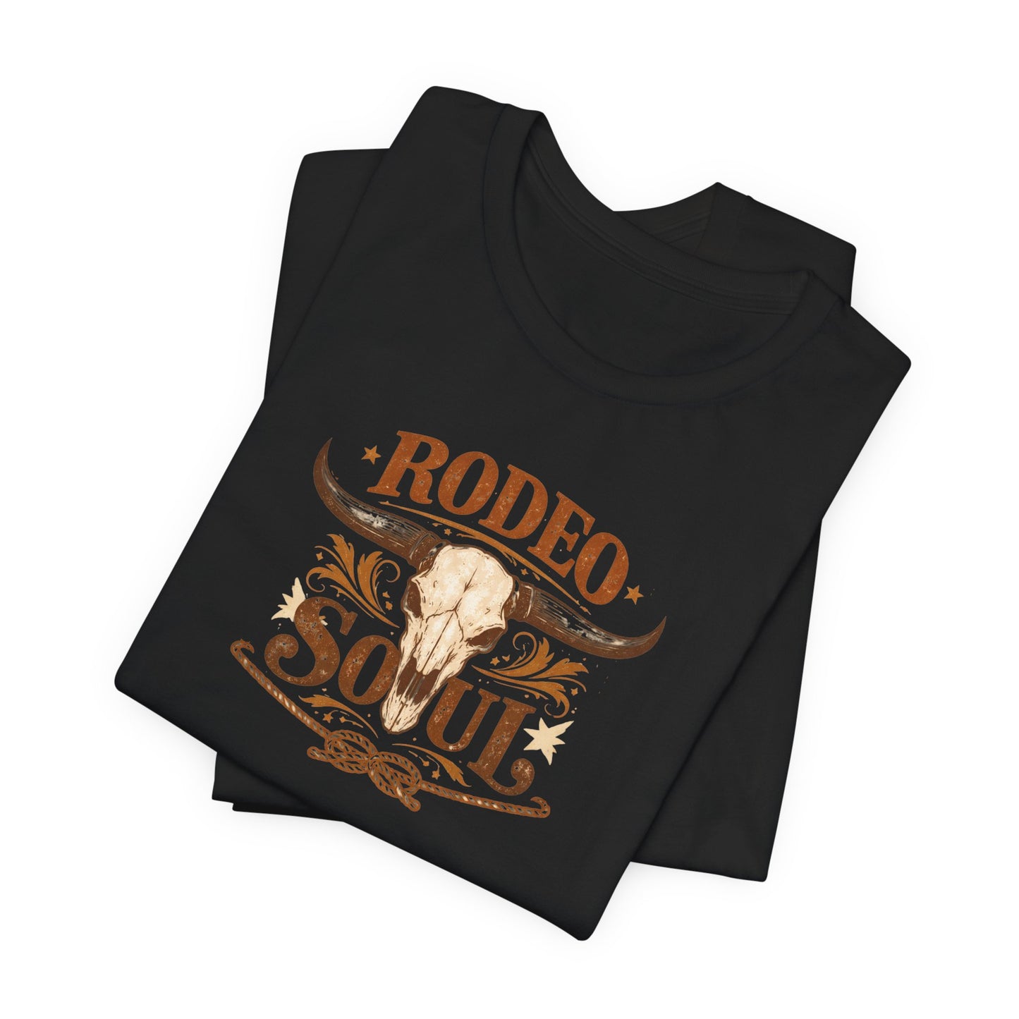 Rodeo Soul T-Shirt — Western Longhorn Skull Graphic Tee