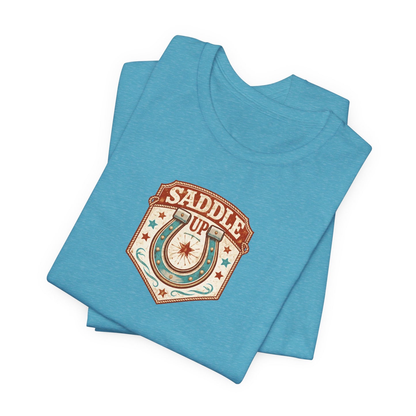 Saddle Up Vintage Western T-Shirt — Horseshoe Rodeo Tee