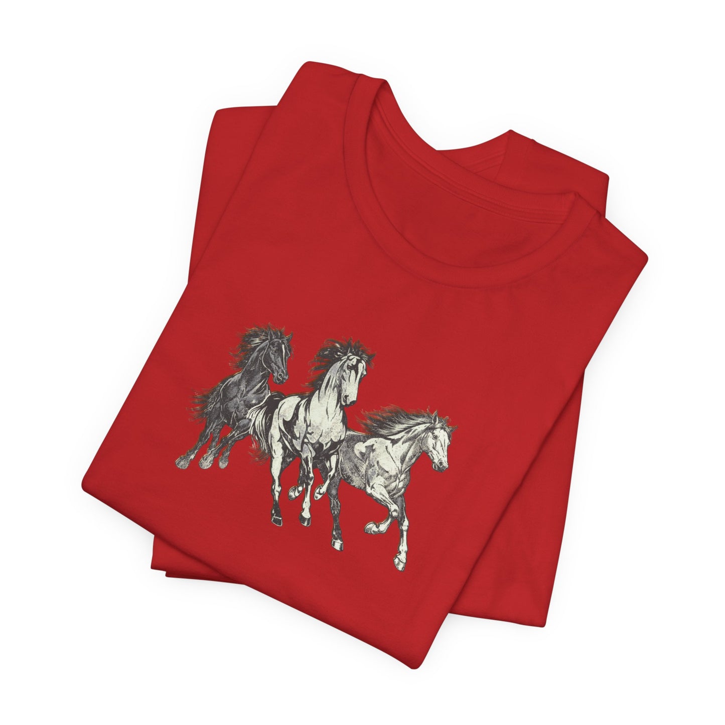 Running Horses T‑Shirt — Vintage Trio Horse Graphic Tee