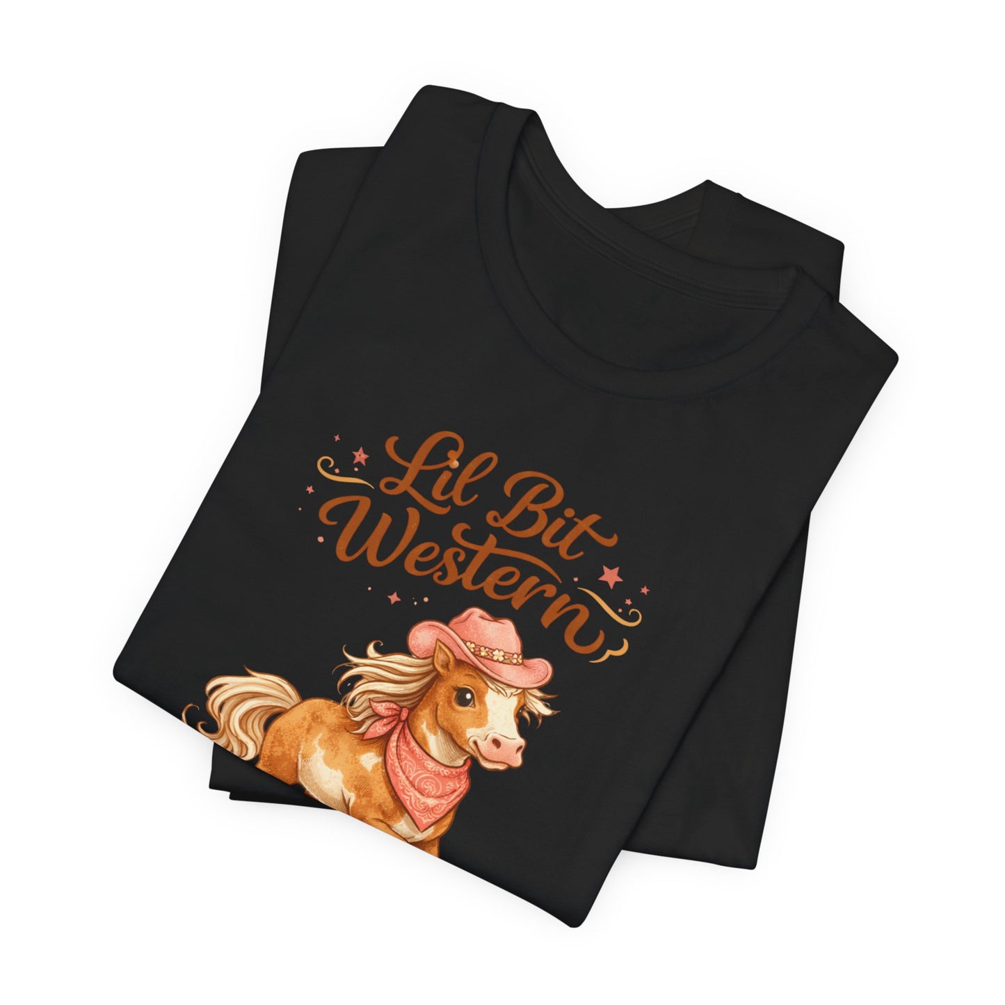 Pony Cowgirl Graphic T-Shirt— "Lil' Bit Western"