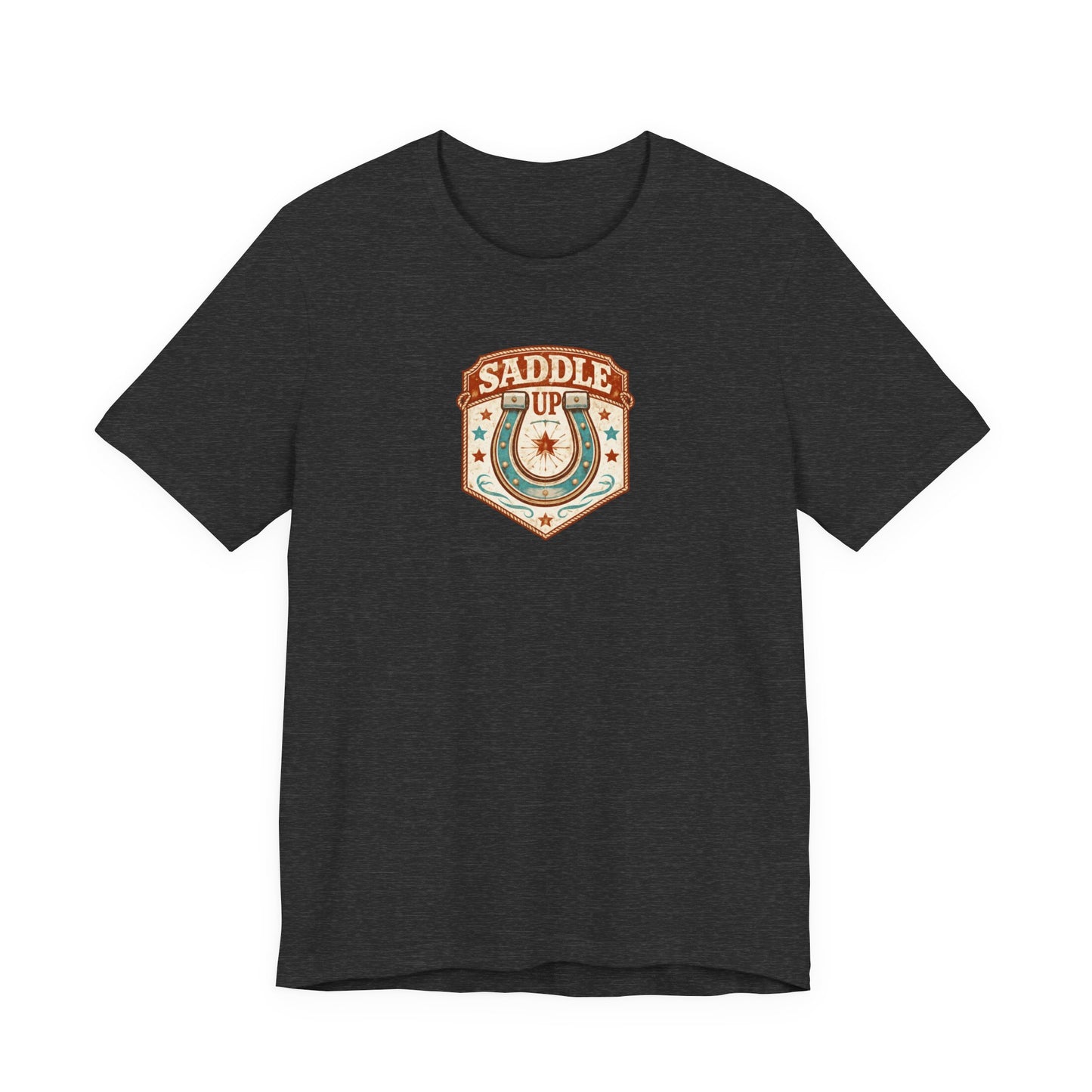 Saddle Up Vintage Western T-Shirt — Horseshoe Rodeo Tee
