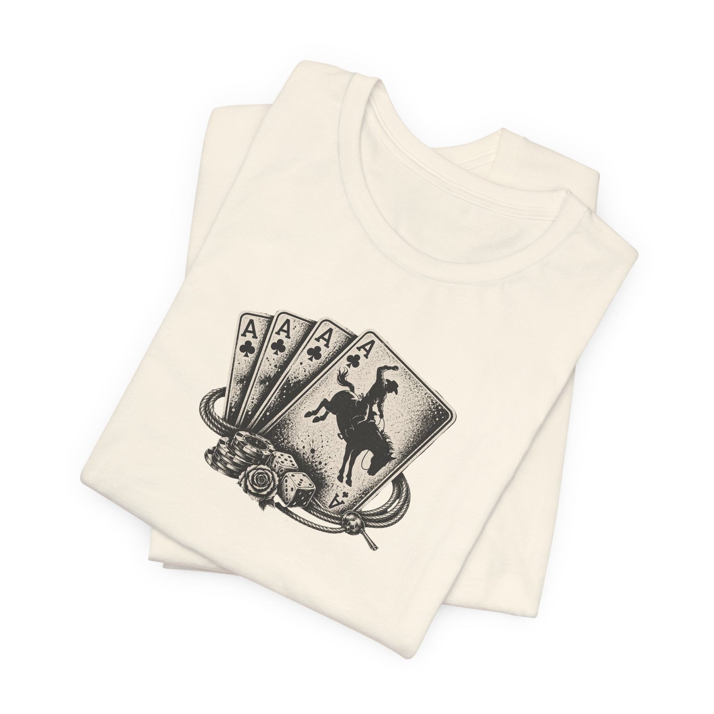 Western Rodeo Playing Cards T-Shirt– Vintage Cowboy Ace