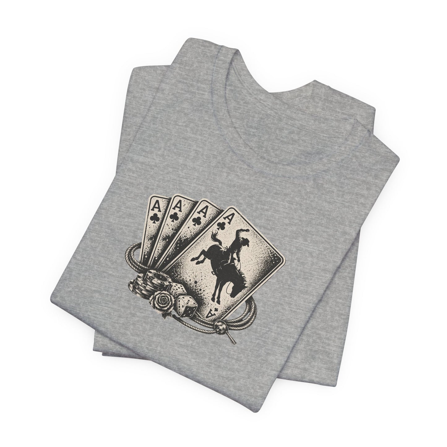 Western Rodeo Playing Cards T-Shirt– Vintage Cowboy Ace