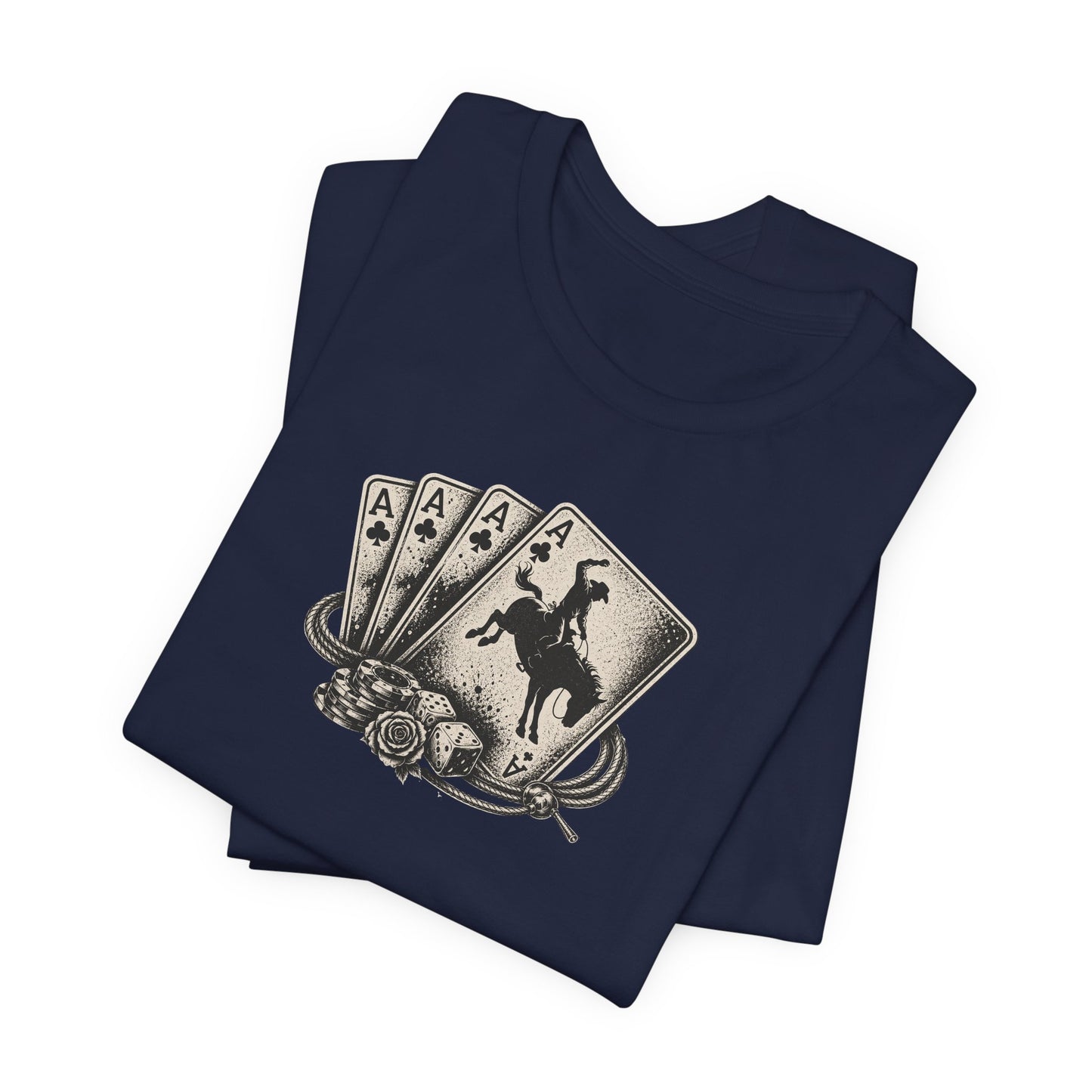 Western Rodeo Playing Cards T-Shirt– Vintage Cowboy Ace