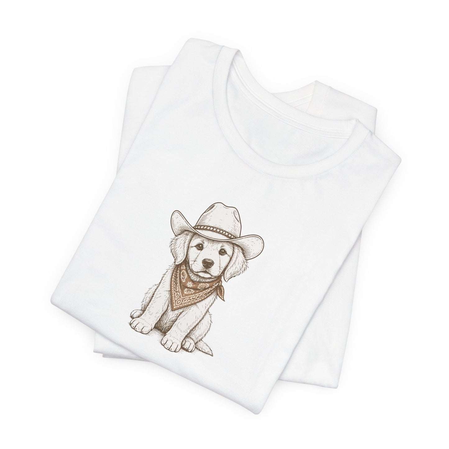 Cowboy Puppy T-Shirt — Cute Dog in Cowboy Hat & Bandana Tee
