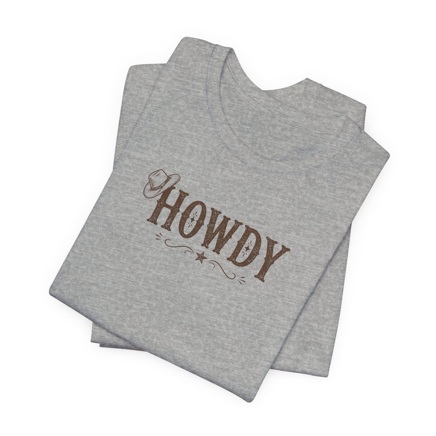 Howdy Western Graphic T‑Shirt— Vintage Cowboy Greeting T‑Shirt