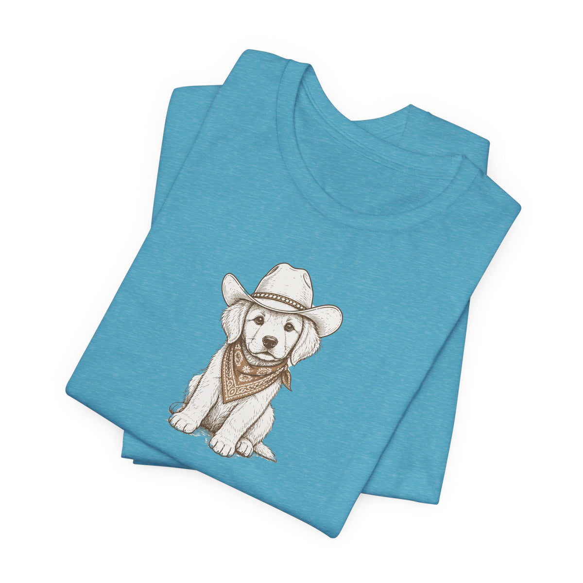 Cowboy Puppy T-Shirt — Cute Dog in Cowboy Hat & Bandana Tee