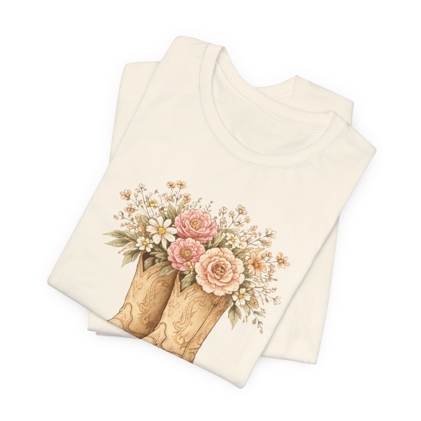 Deeply Rooted Floral Cowboy Boots T-Shirt