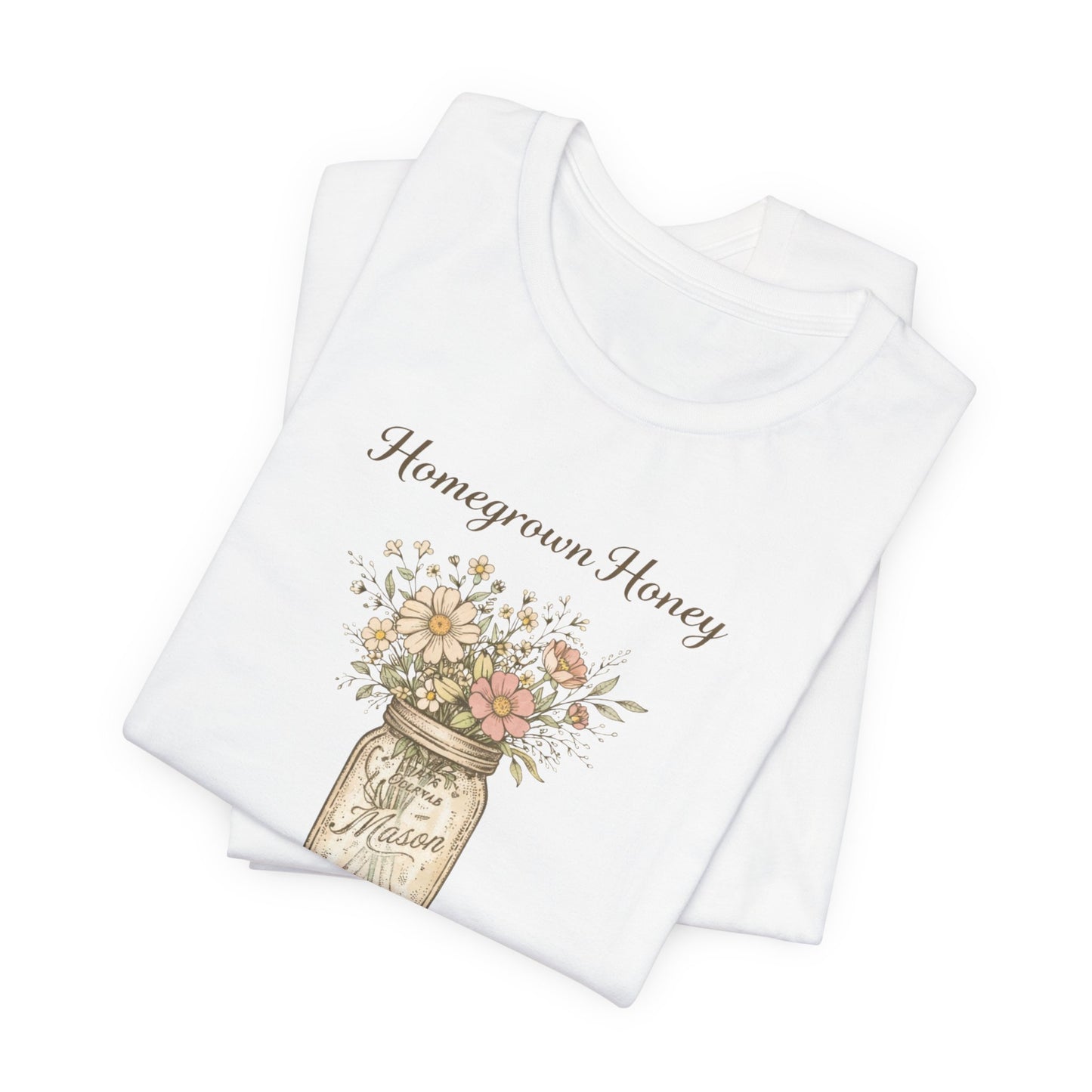 Homegrown Honey Mason Jar Floral T-Shirt