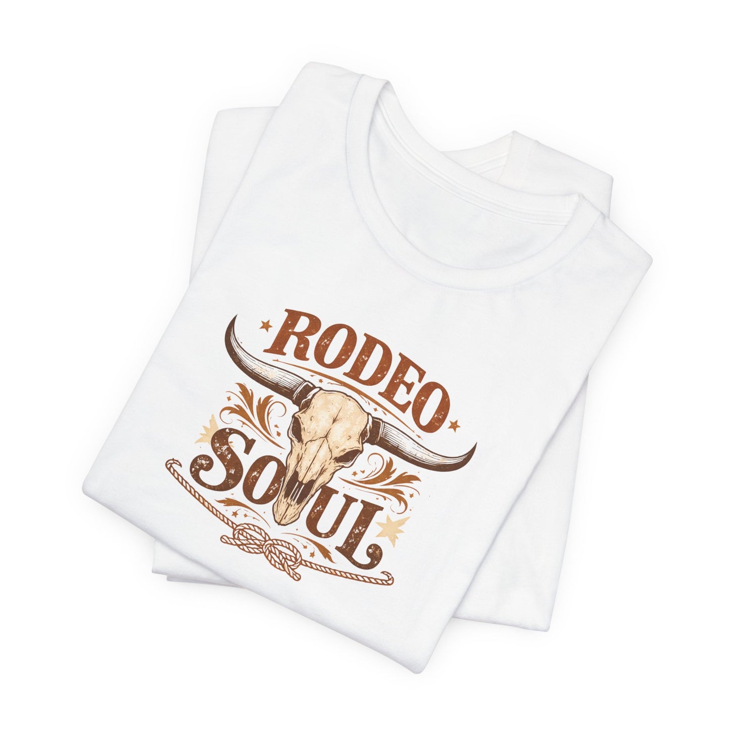Rodeo Soul T-Shirt — Western Longhorn Skull Graphic Tee