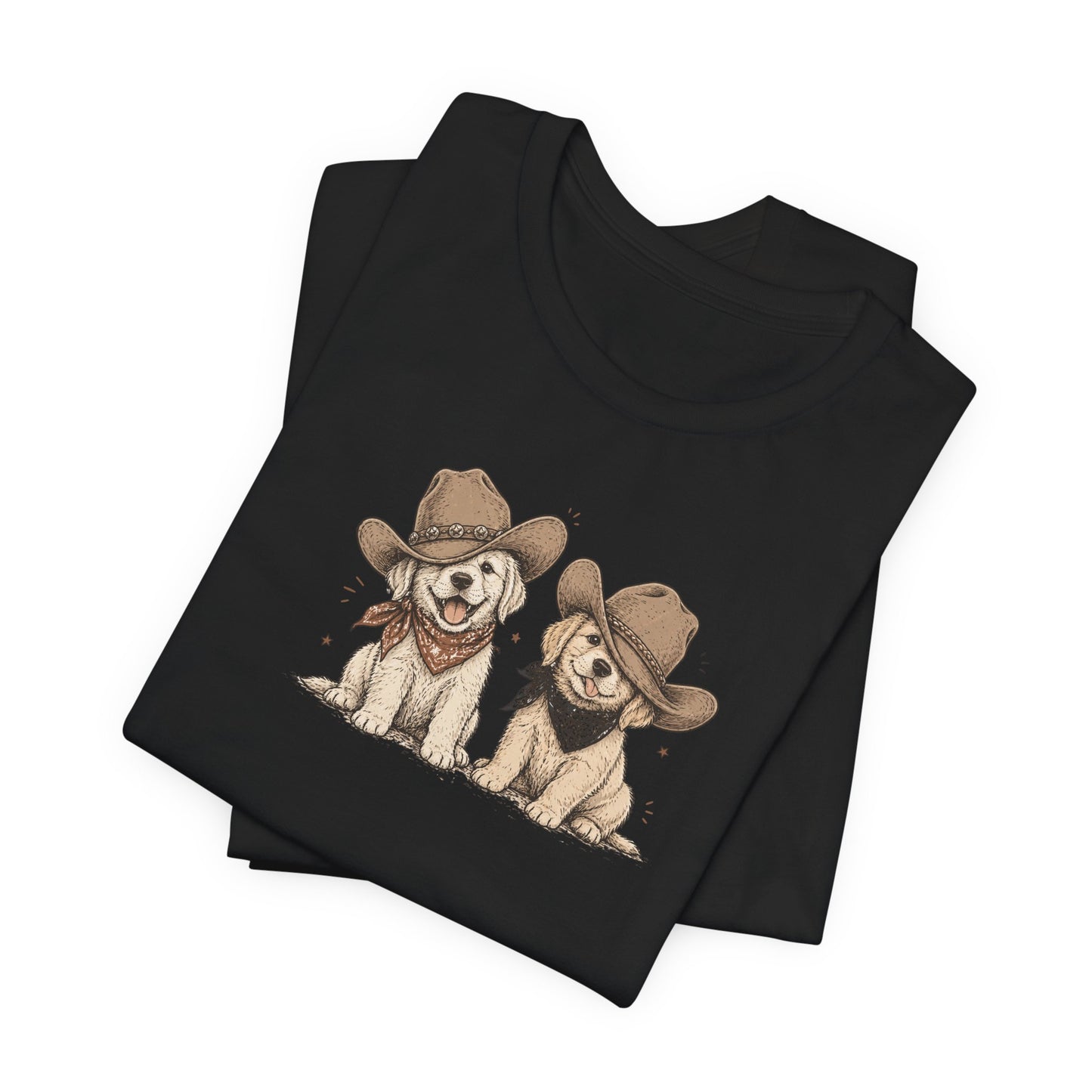 Cute Cowboy Puppies T-Shirt – Western Puppy Graphic Tee