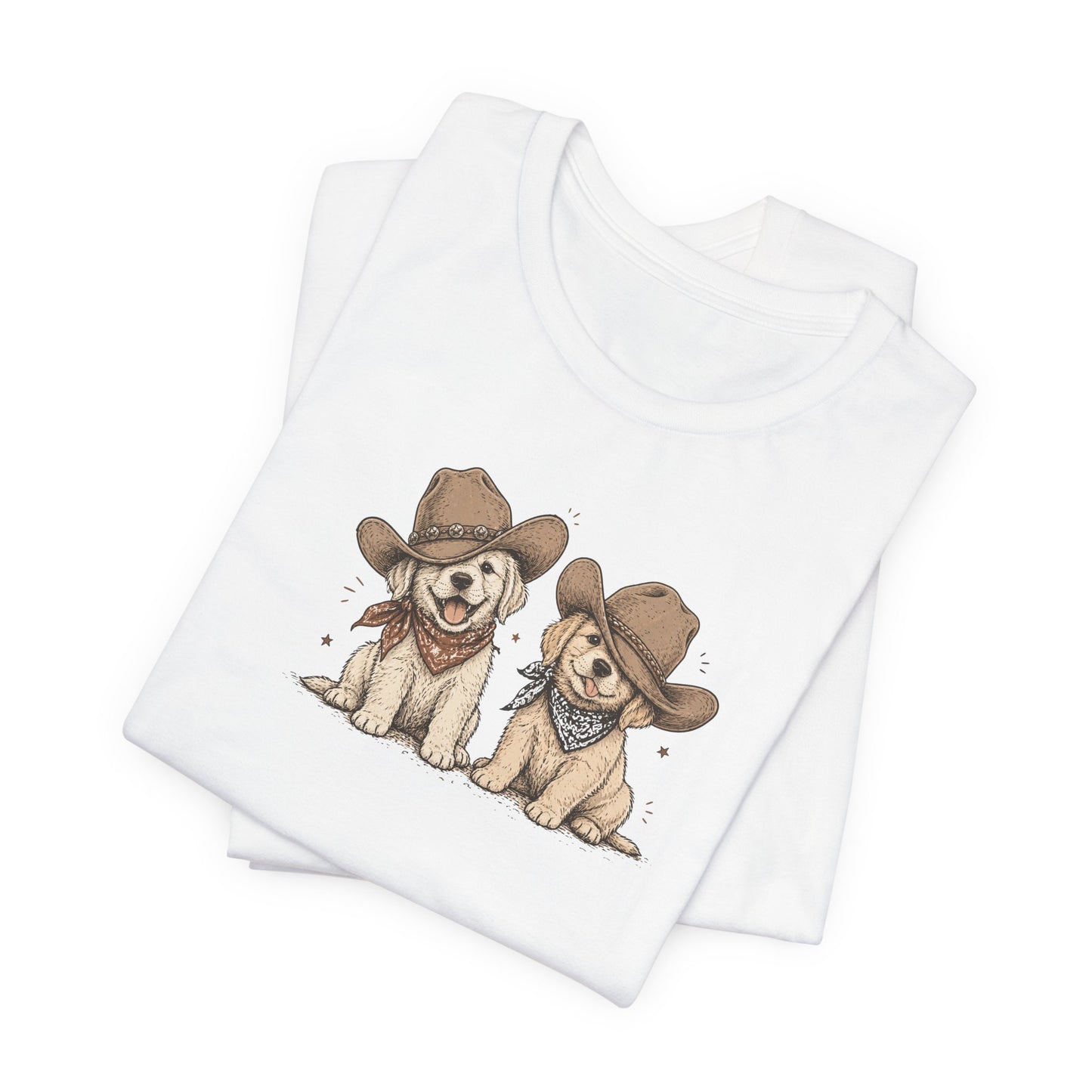 Cute Cowboy Puppies T-Shirt – Western Puppy Graphic Tee
