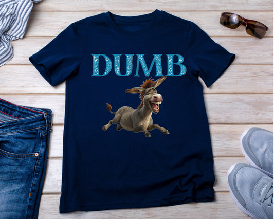 Dumb Ass Vintage Retro Humor Tee — Funny Cartoon Donkey Graphic T-Shirt