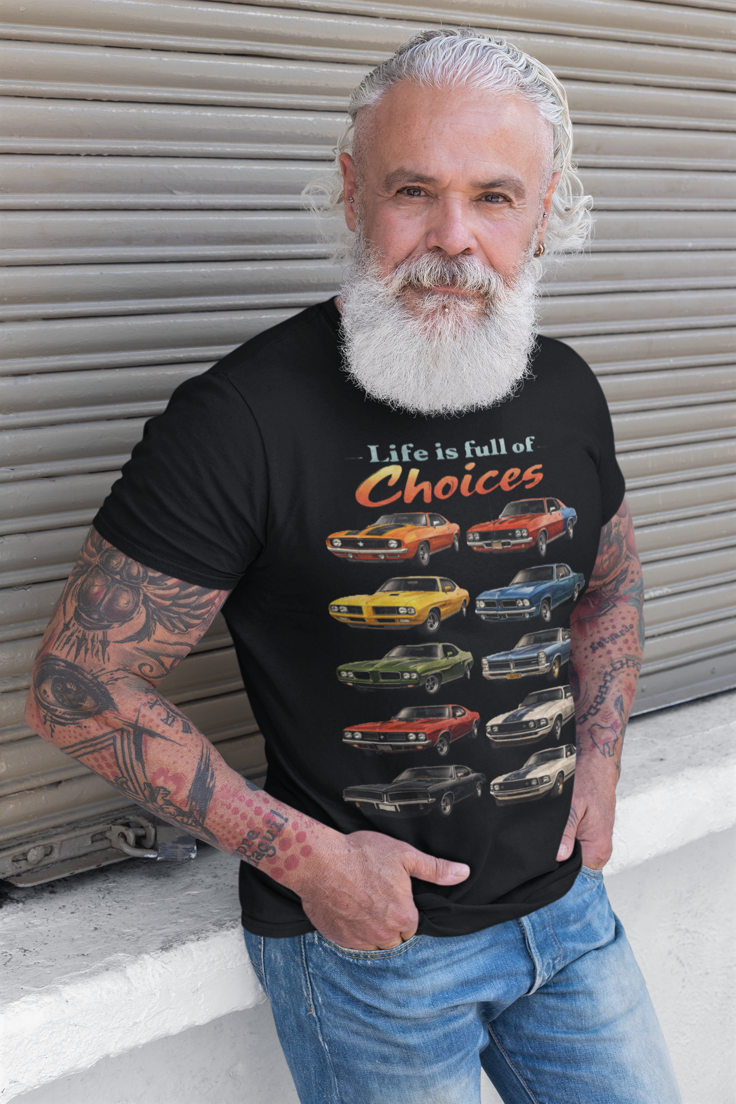 Classic Muscle Car T-Shirt — "Life Is Full of Choices"