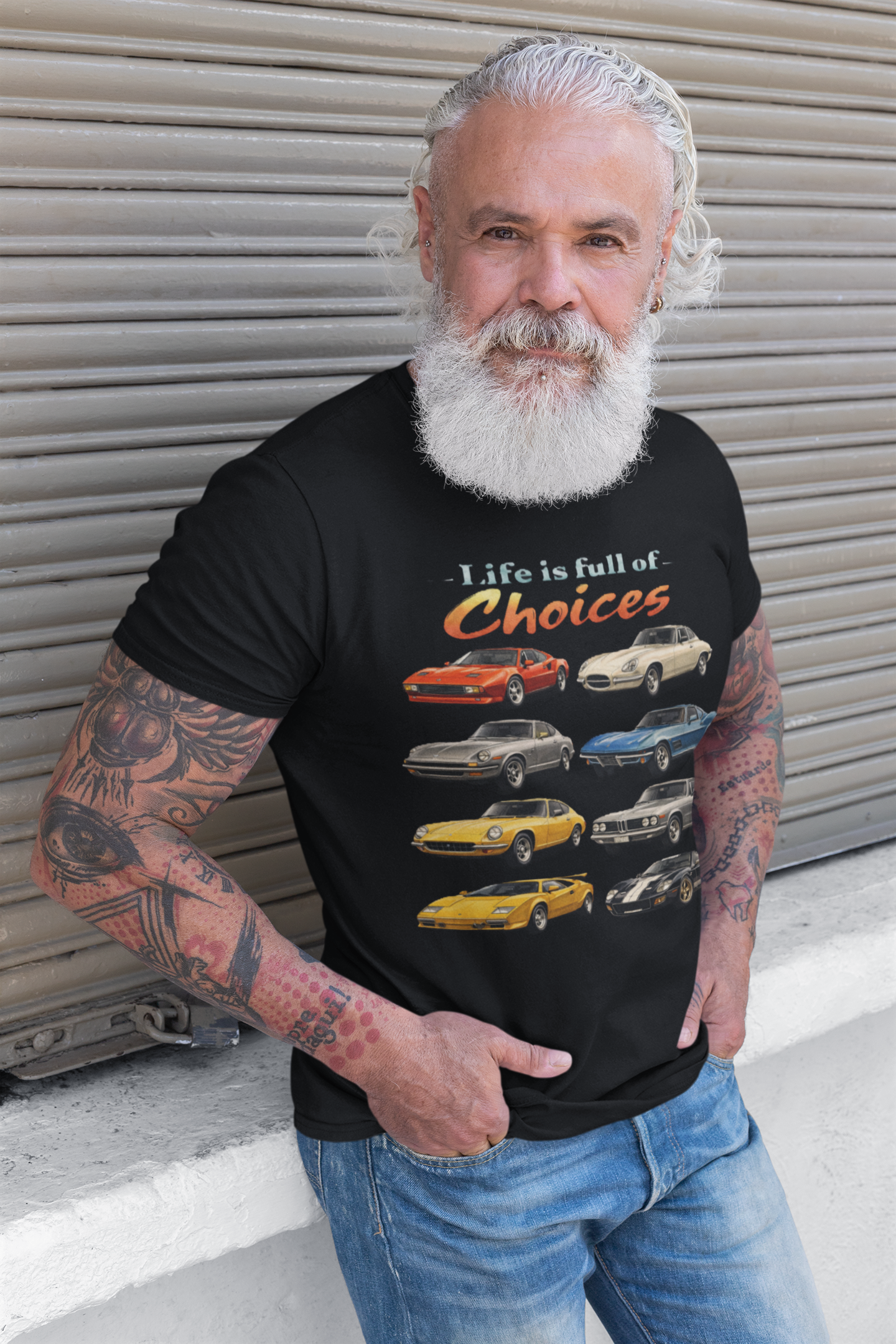 Vintage Sports Cars T-Shirt- "Life is Full of Choices"